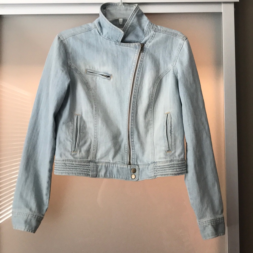 Lauren Conrad Distressed Blue Jean Jacket